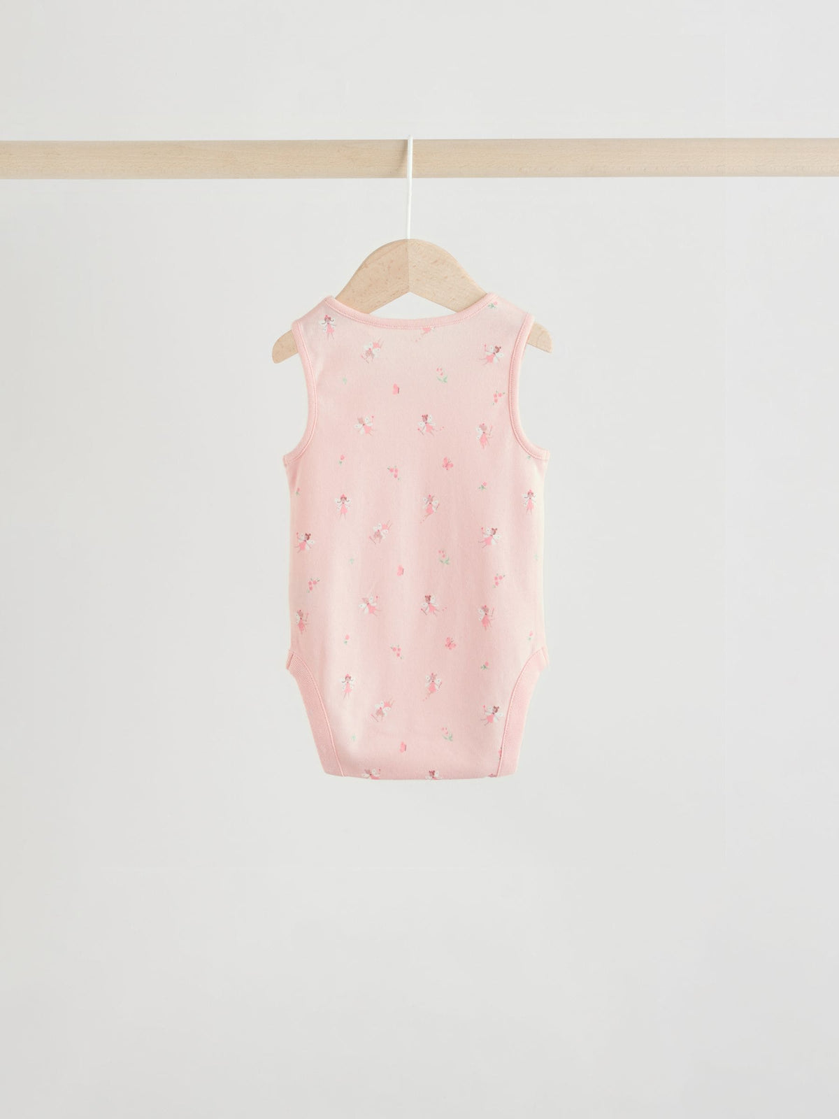 White/Pink 5 Pack Vest Baby Bodysuits