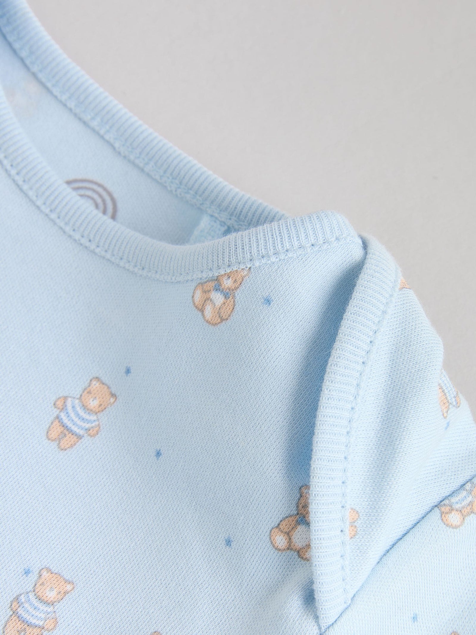 Blue 5 Pack Long Sleeved Baby Bear Bodysuit