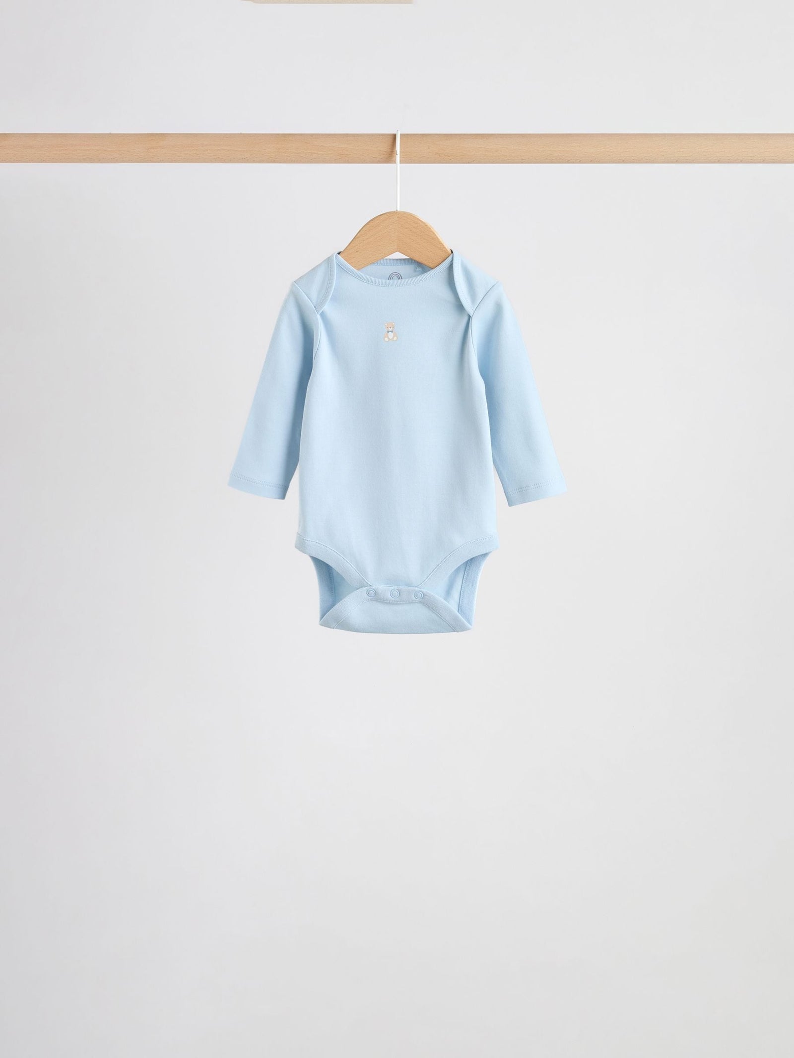 Blue 5 Pack Long Sleeved Baby Bear Bodysuit