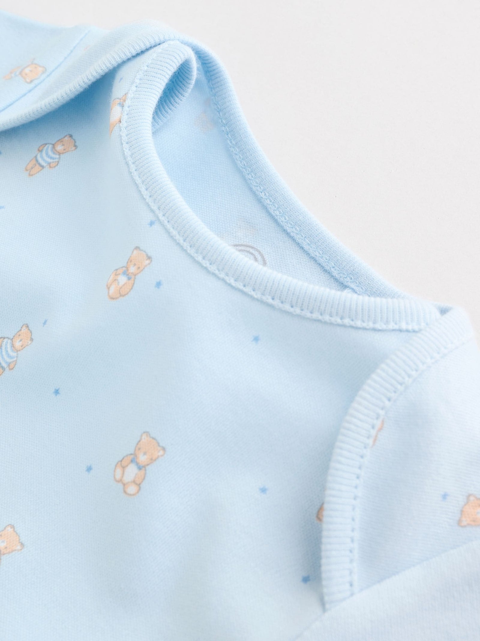 Blue 5 Pack Short Sleeve Baby Bear Bodysuit