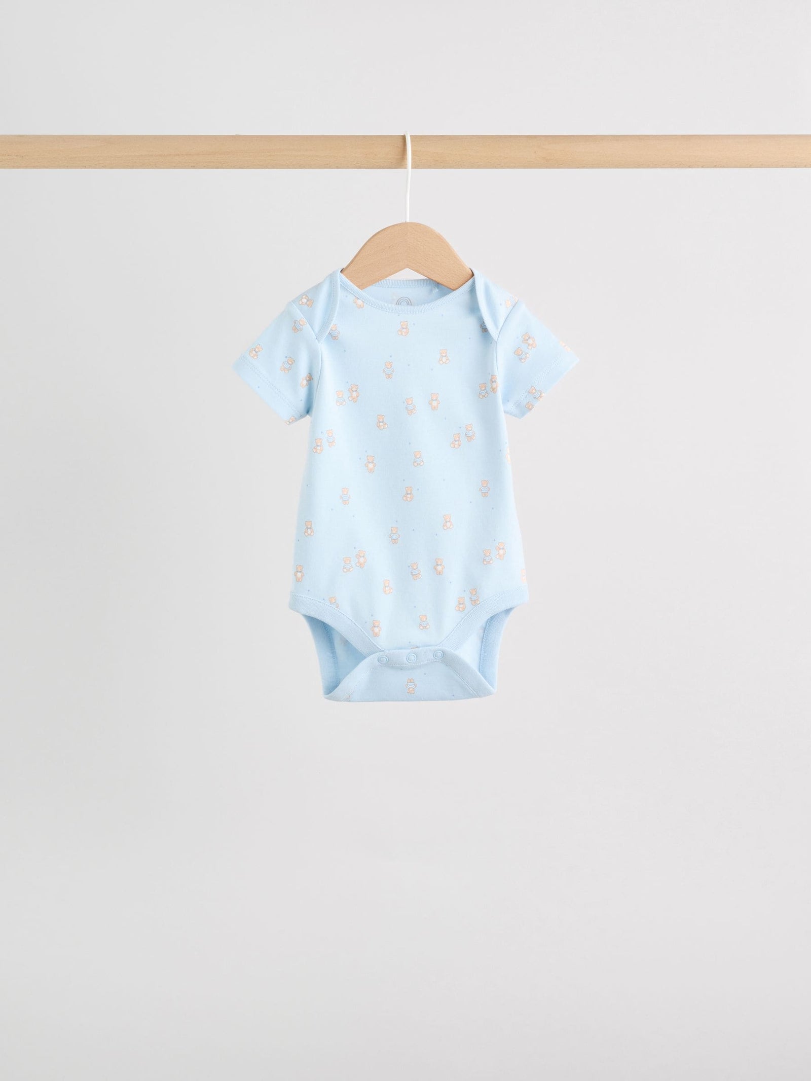 Blue 5 Pack Short Sleeve Baby Bear Bodysuit