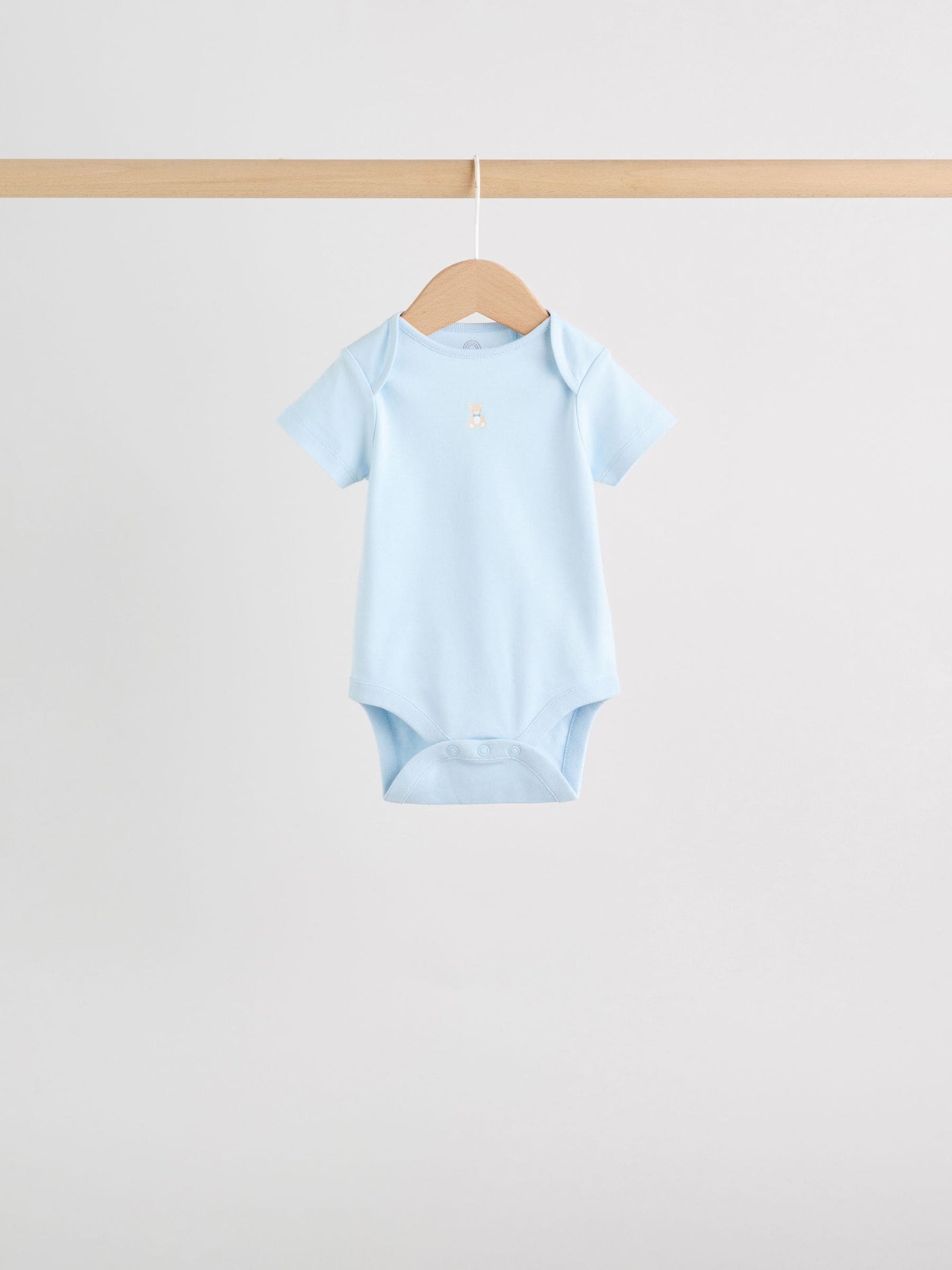 Blue 5 Pack Short Sleeve Baby Bear Bodysuit
