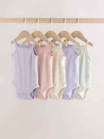 Purple Vest Baby Bodysuits 5 Pack