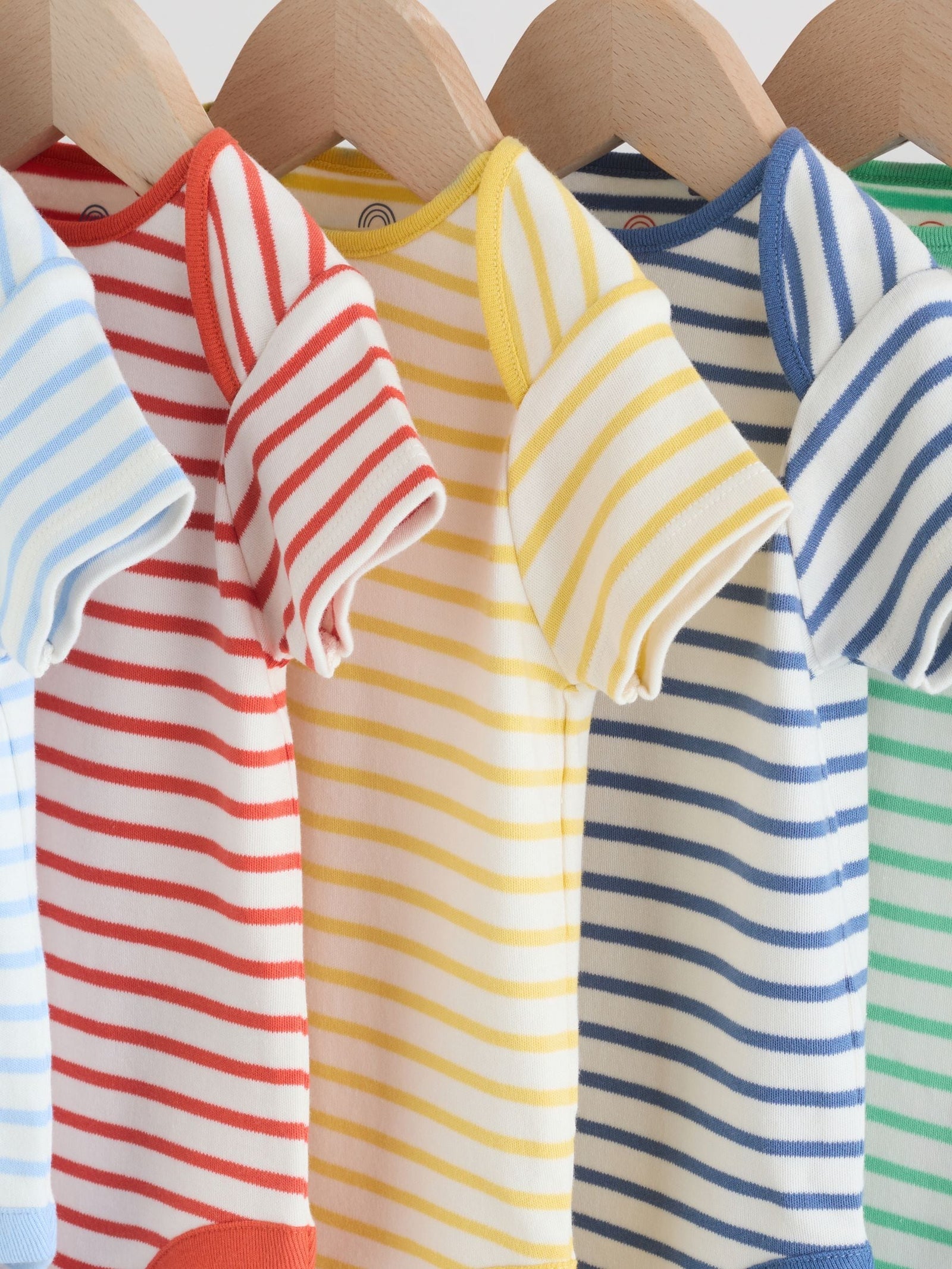 Bright Stripe Short Sleeve Baby Bodysuits 5 Pack