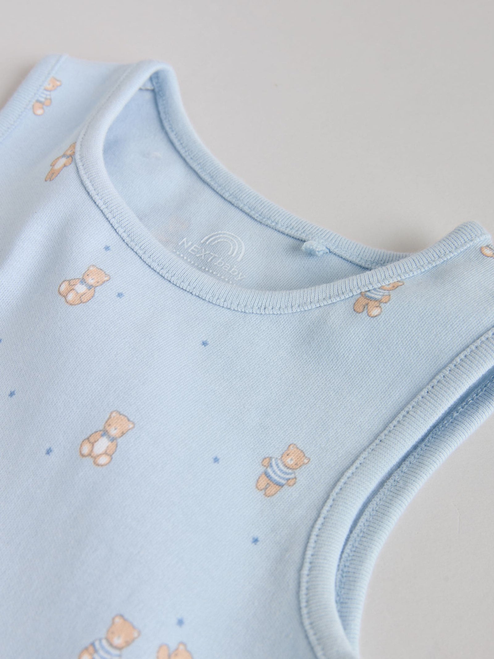Blue 5 Pack Baby Bear Vest Bodysuits