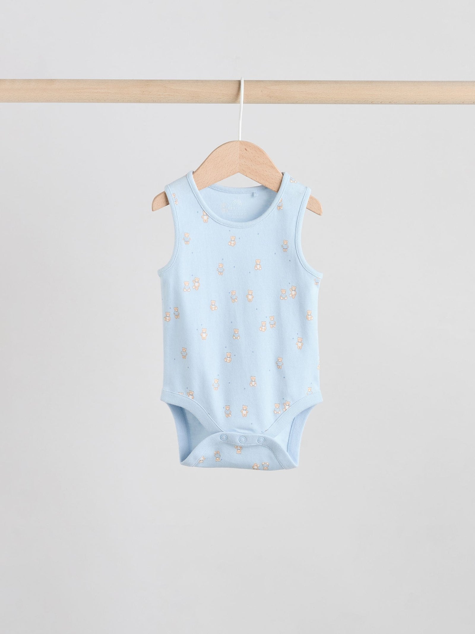 Blue 5 Pack Baby Bear Vest Bodysuits