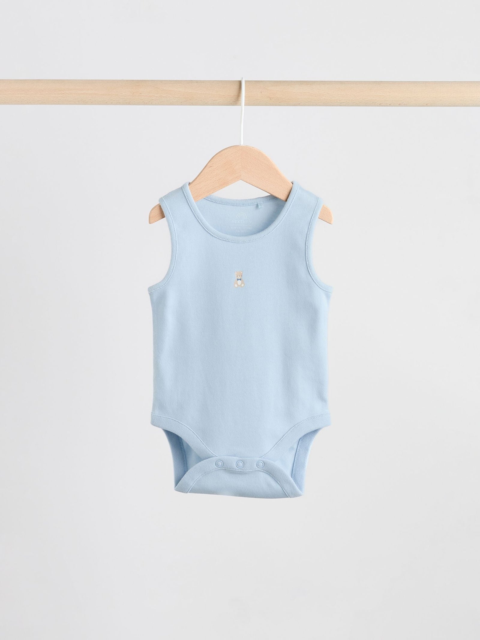 Blue 5 Pack Baby Bear Vest Bodysuits