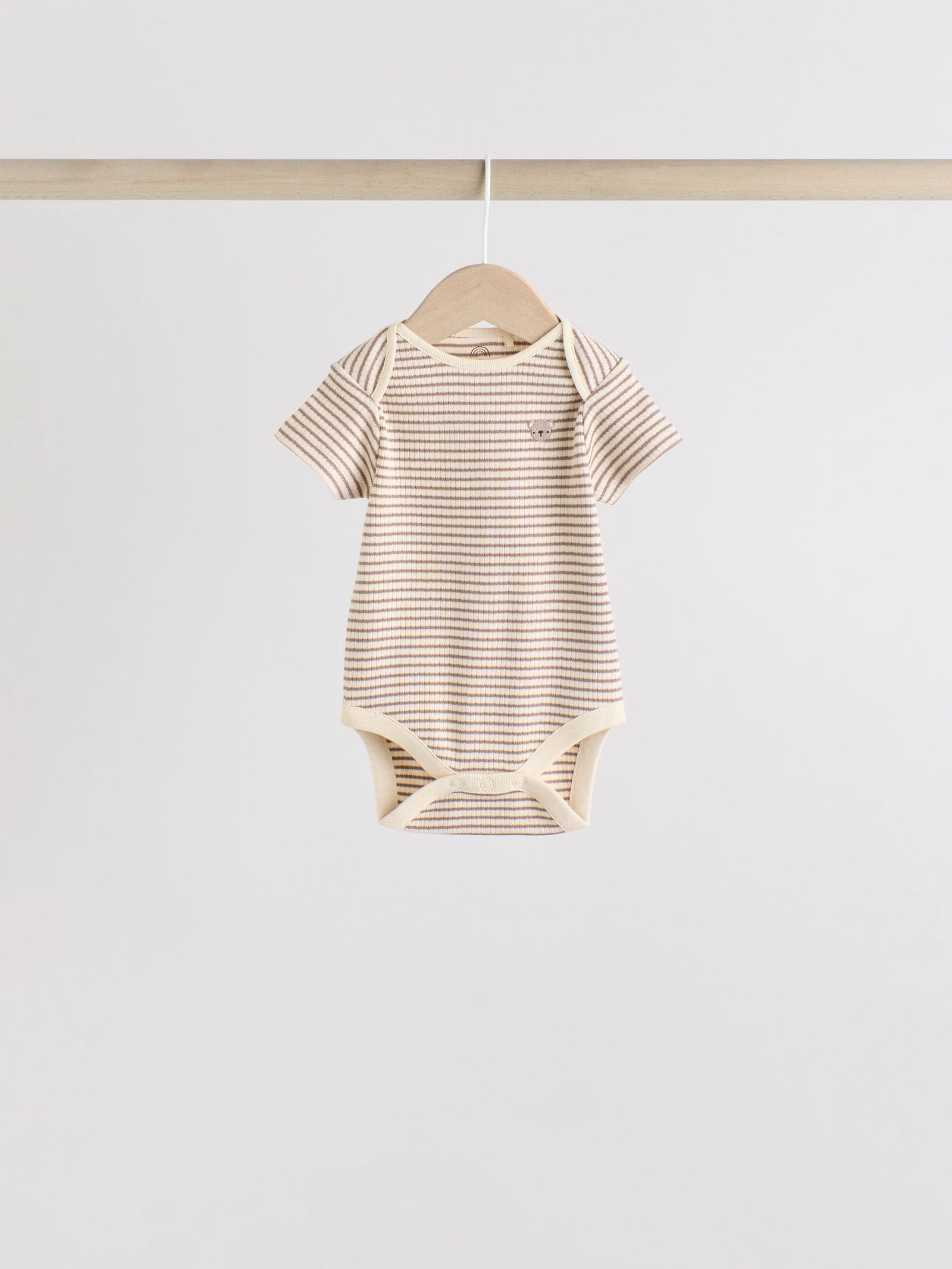 Brown Bear Short Sleeve Baby Bodysuits 5 Pack