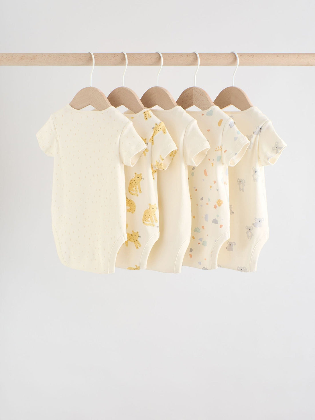 Bright Short Sleeve Baby Bodysuits 5 Pack