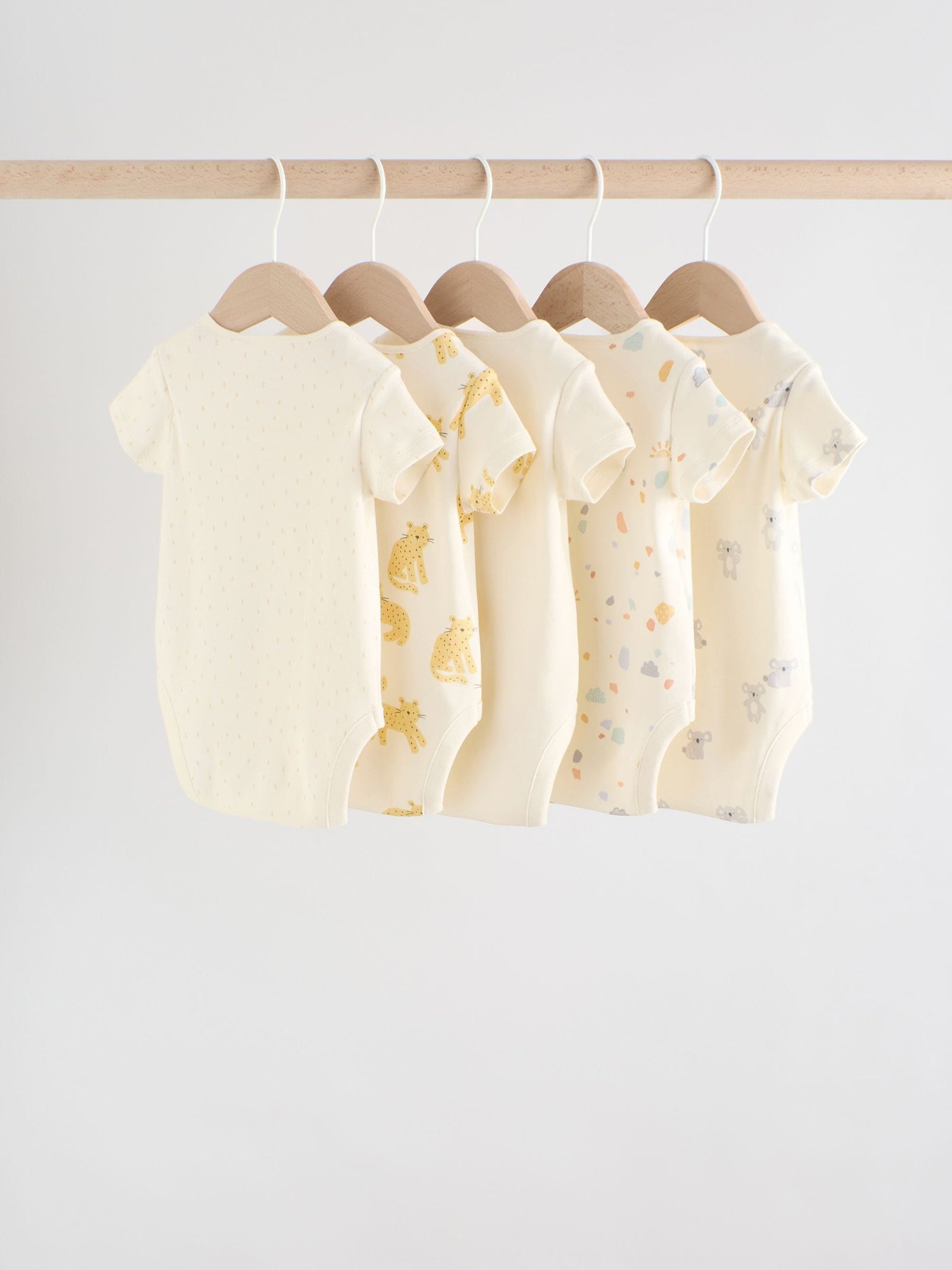 Bright Short Sleeve Baby Bodysuits 5 Pack