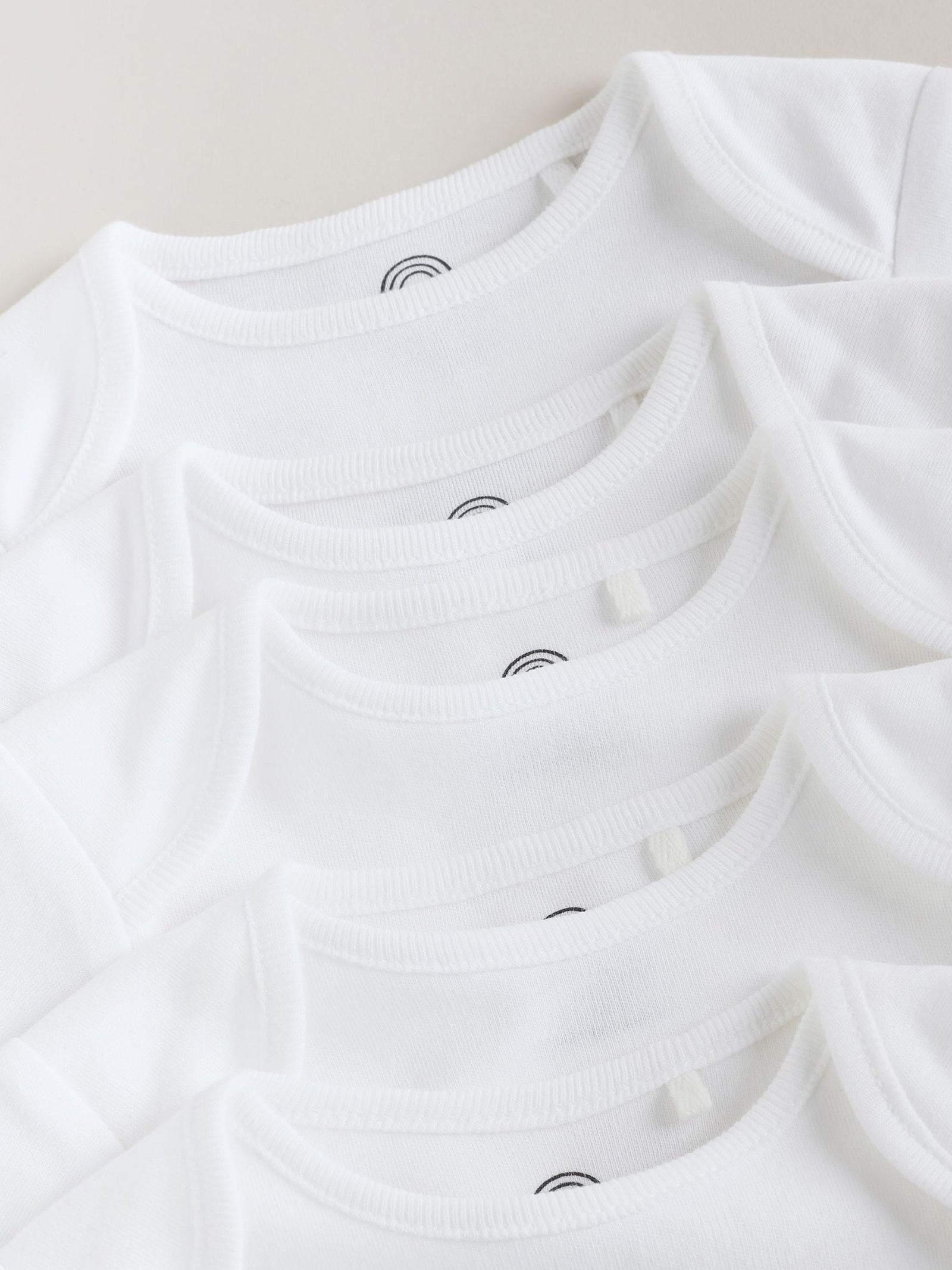 White Long Sleeve Baby Bodysuits 5 Pack