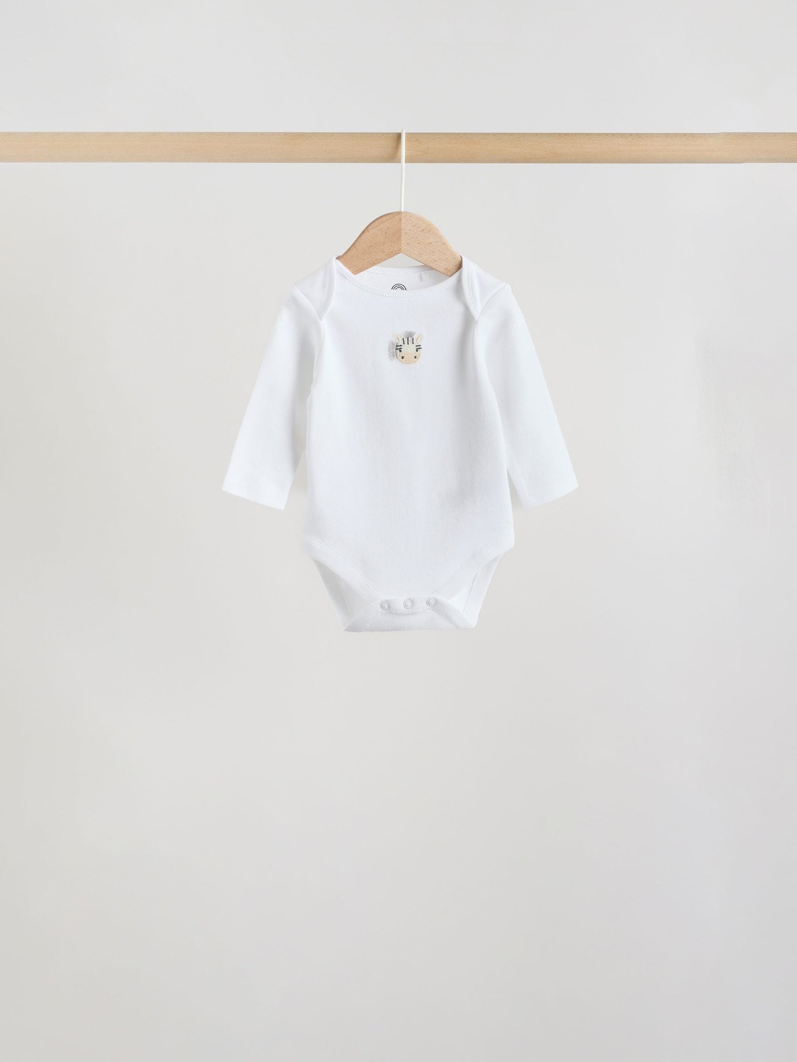 White Long Sleeve Baby Bodysuits 5 Pack