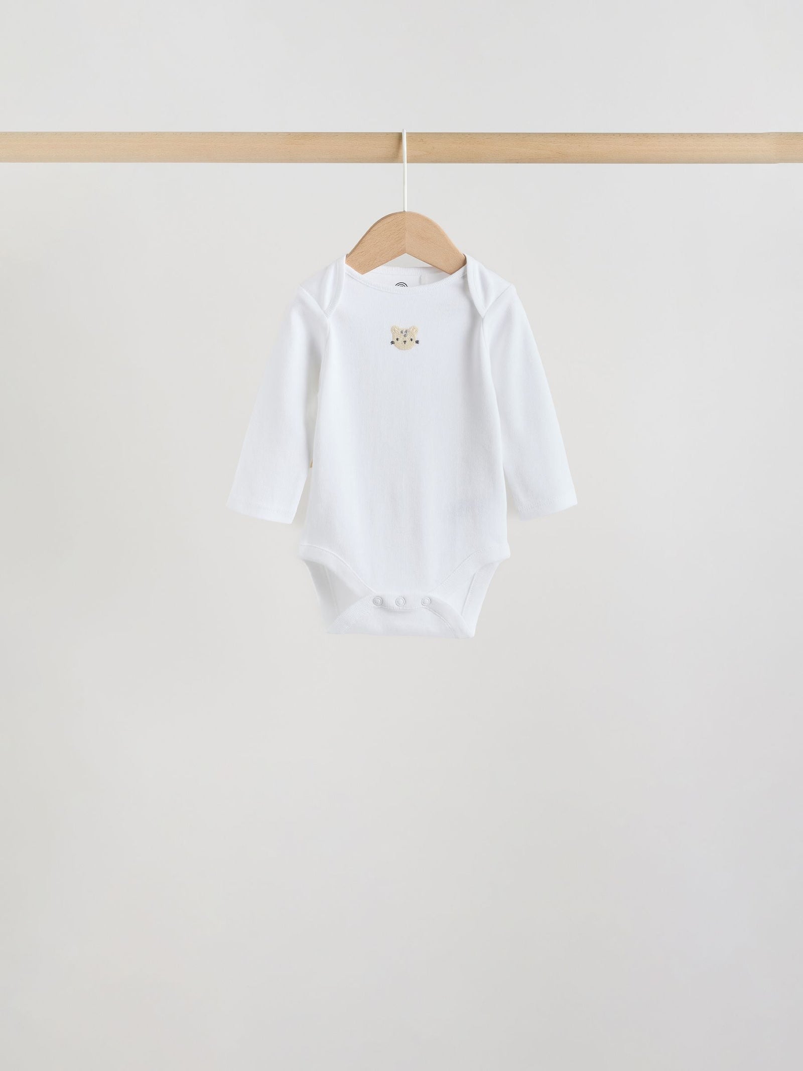 White Long Sleeve Baby Bodysuits 5 Pack