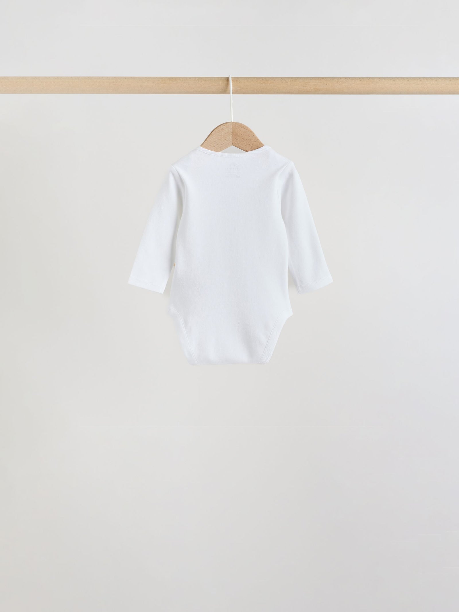 White Long Sleeve Baby Bodysuits 5 Pack