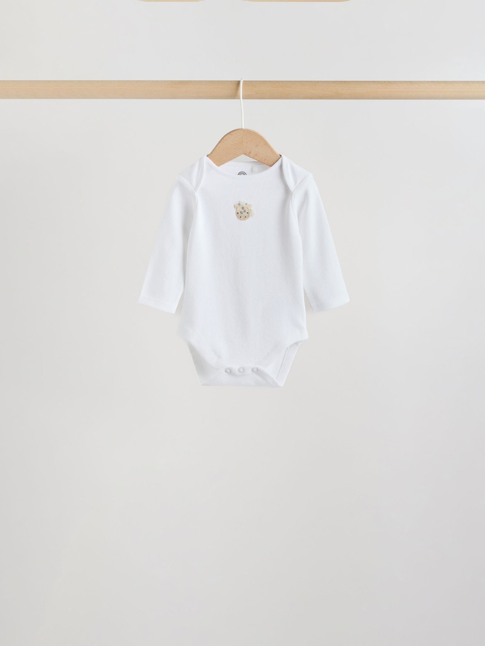 White Long Sleeve Baby Bodysuits 5 Pack