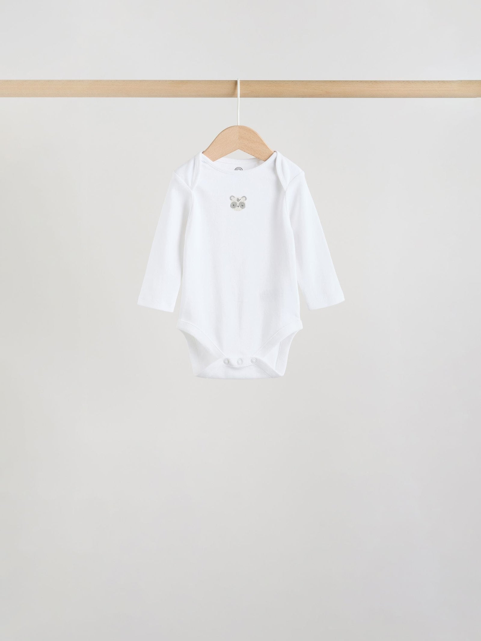 White Long Sleeve Baby Bodysuits 5 Pack