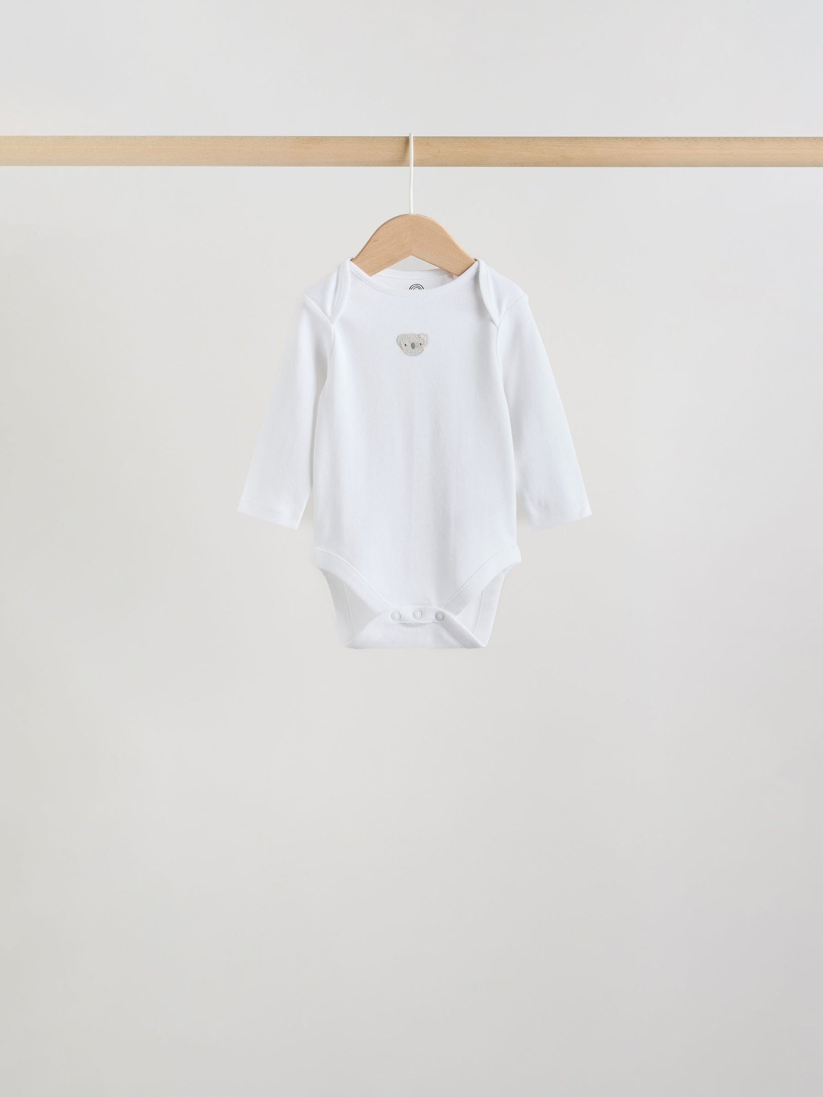 White Long Sleeve Baby Bodysuits 5 Pack