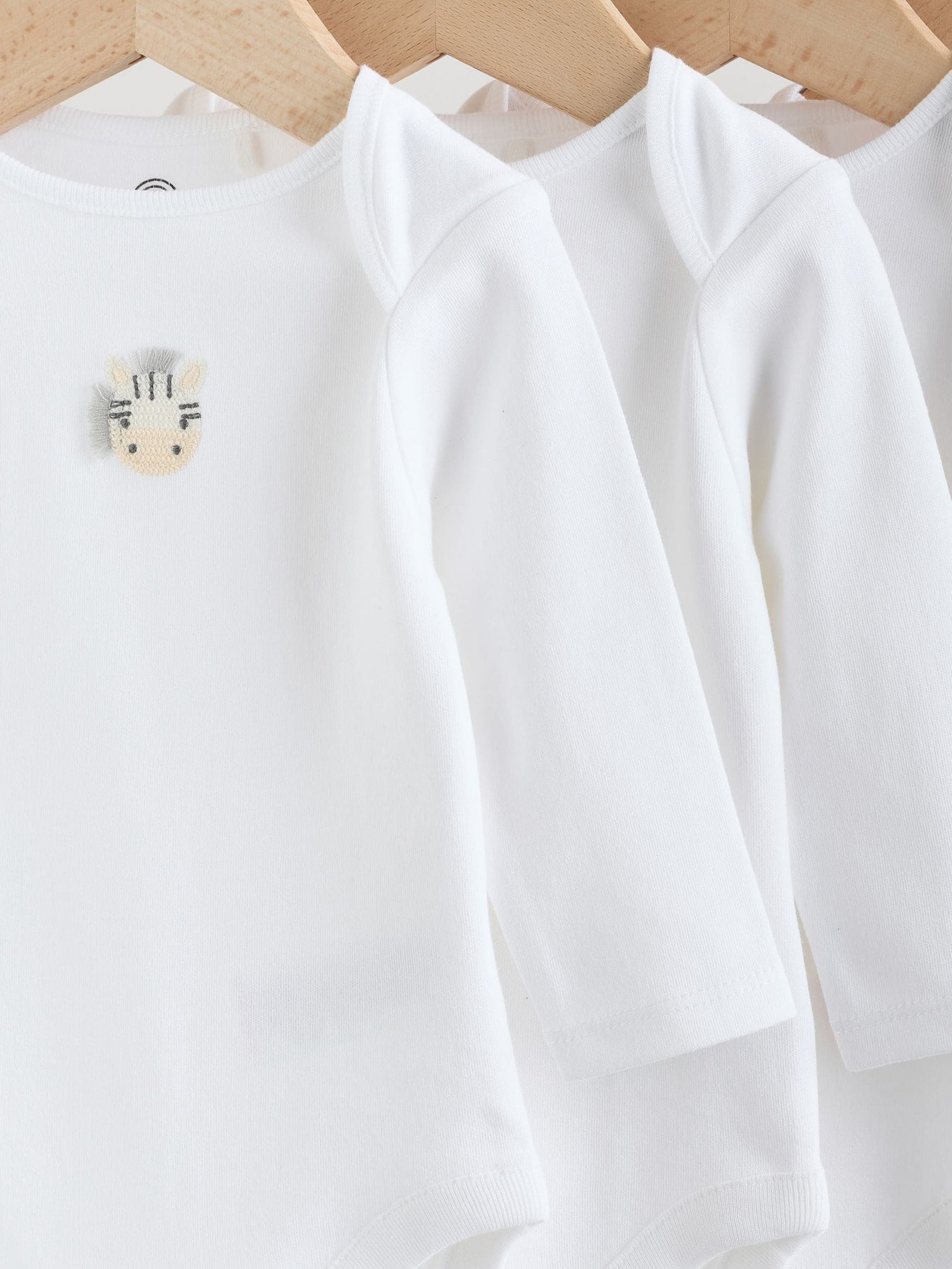 White Long Sleeve Baby Bodysuits 5 Pack