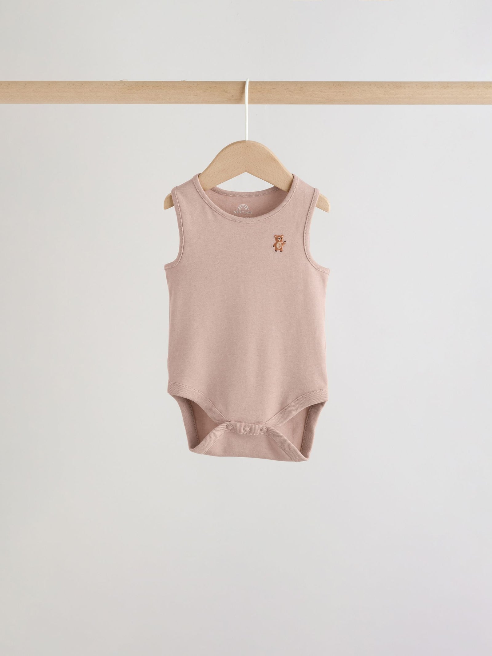 Teal Blue Miniprint Baby Vests 5 Pack