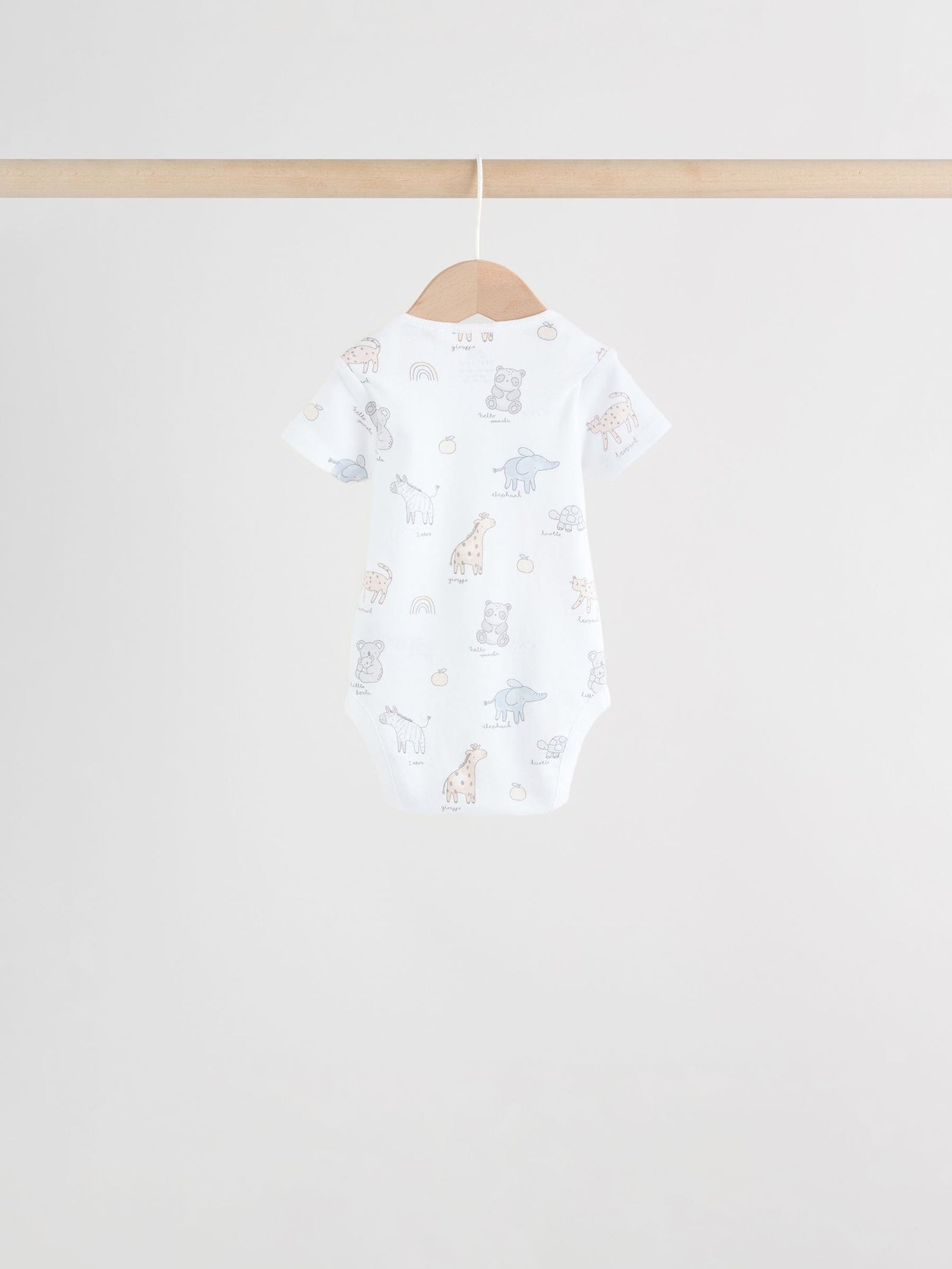 White Short Sleeve Baby Bodysuits 5 Pack