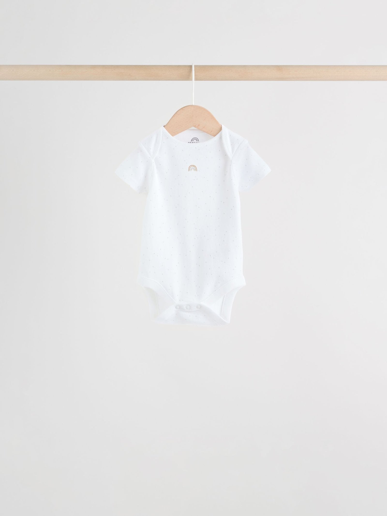 White Short Sleeve Baby Bodysuits 5 Pack