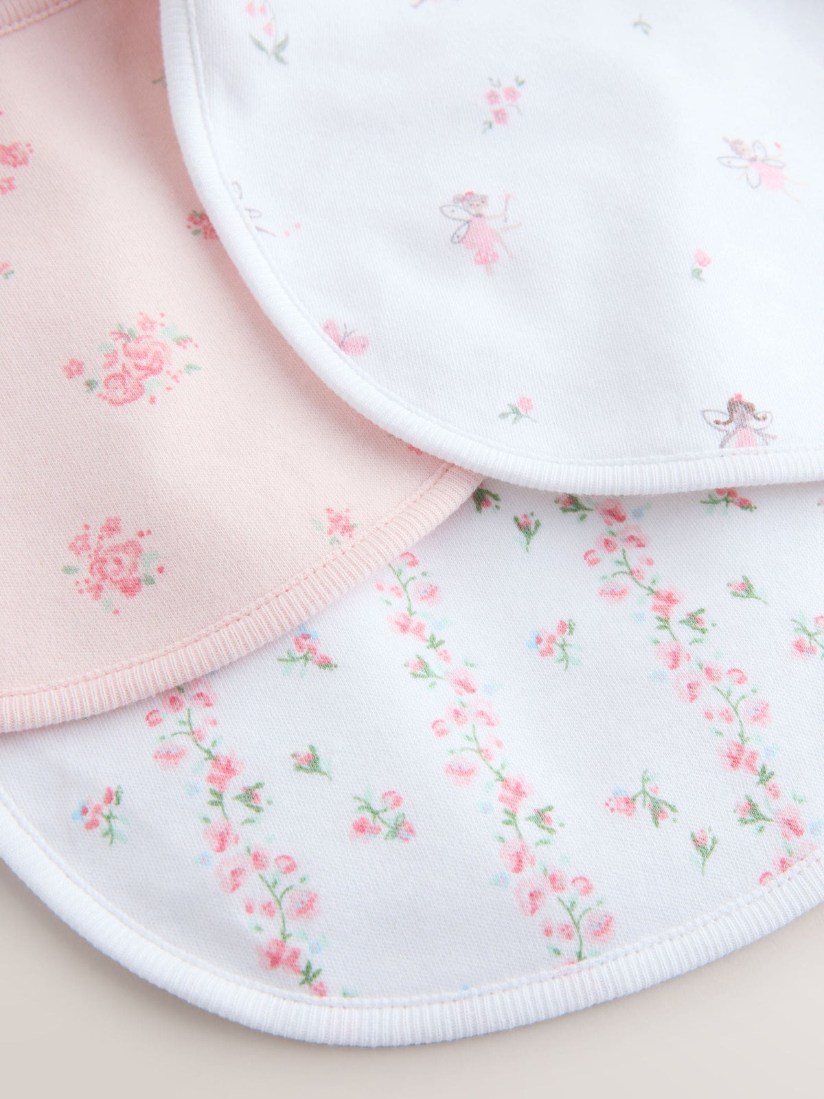 Pink/White Bibs 3 Pack
