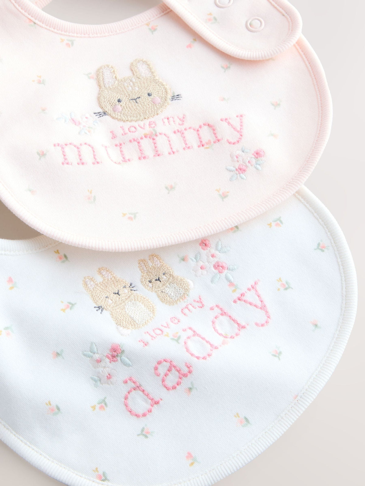 Pink Mummy/Daddy Family Baby Bibs 2 Pack