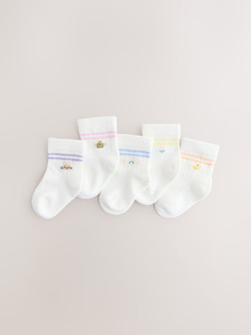 White Baby Socks 5 Pack