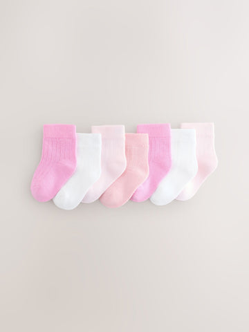 Pink Baby Socks 7 Pack