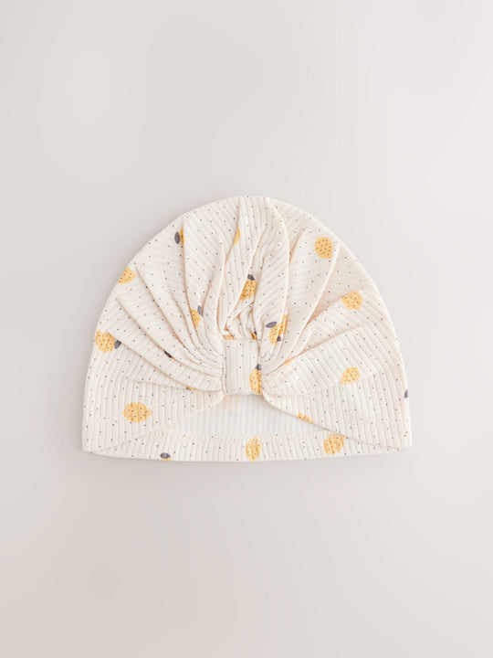 Yellow Baby Turban And Dribble Bib Set 4 Piece (0-18mths)