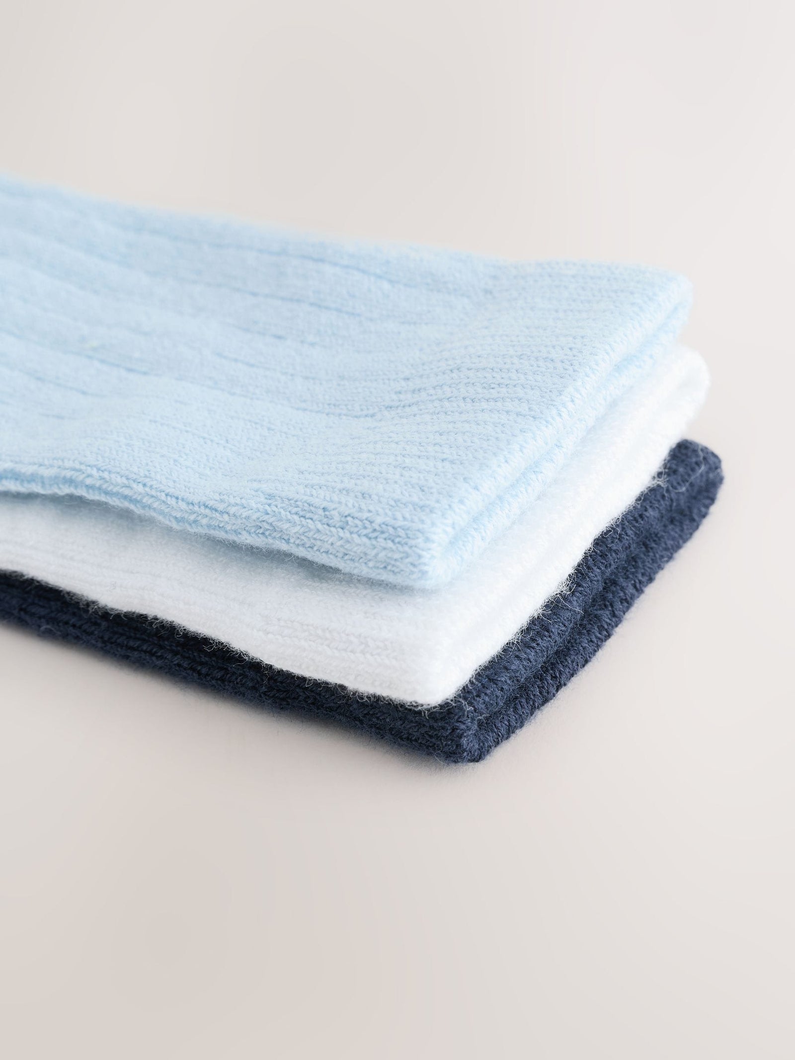 Blue/White Knee High Baby Socks 3 Pack (0mths-2yrs)