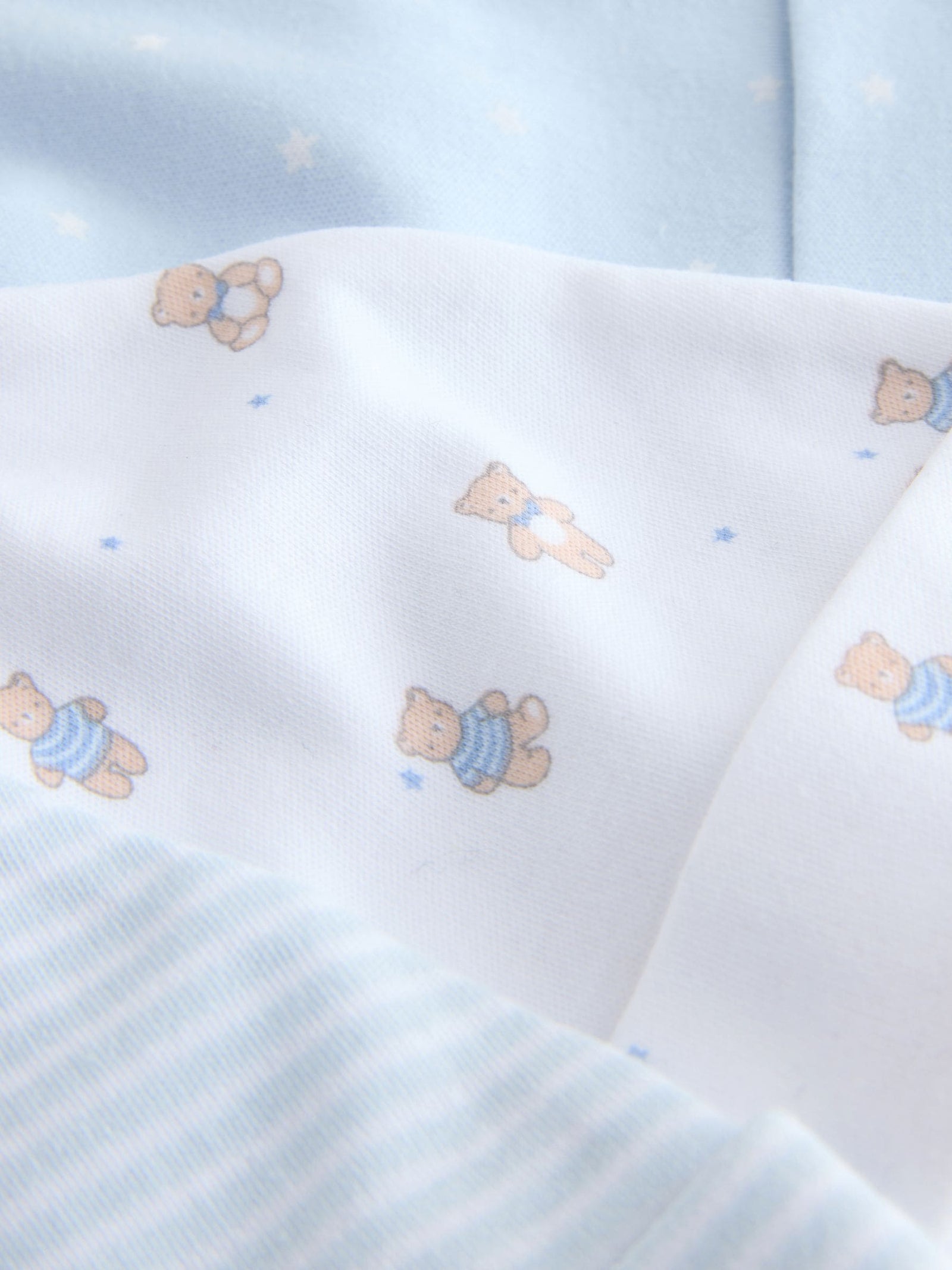 Blue Tie Top Baby Hats 3 Pack (0-12mths)