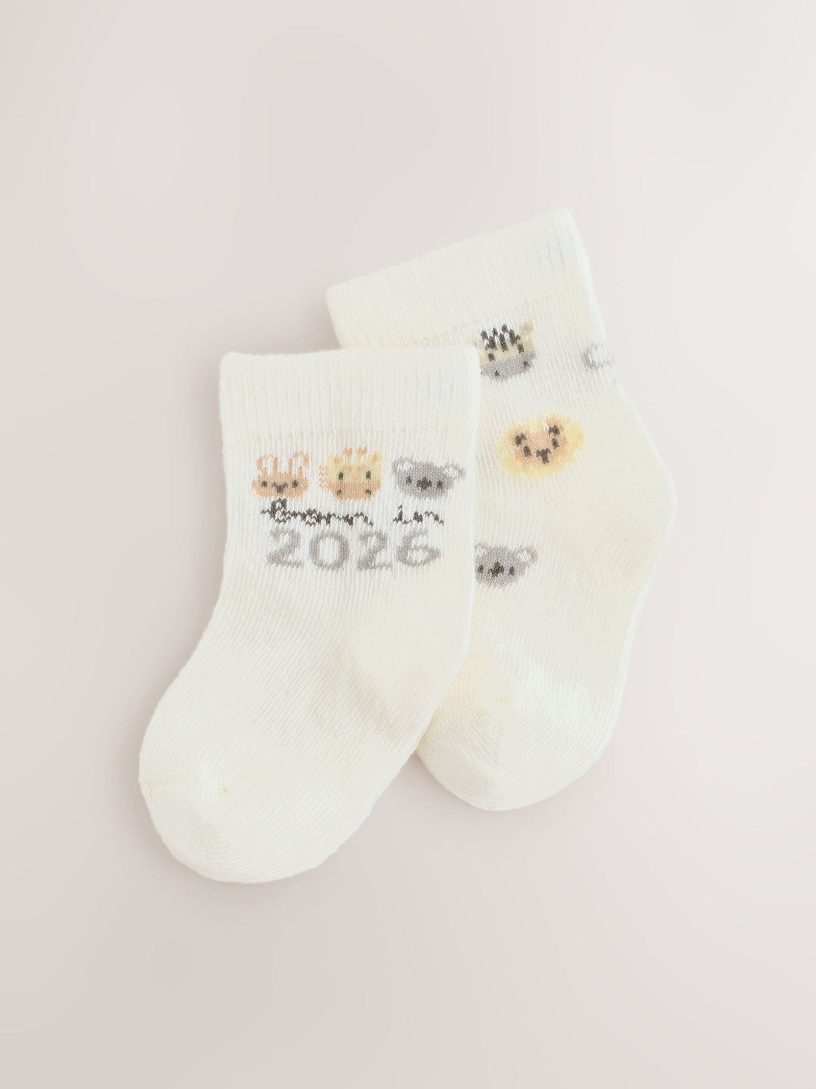 White Born In 2026 Baby Socks 1 Pack (0-12mths)
