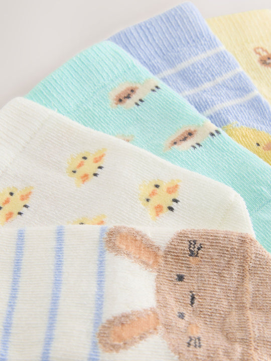 Yellow Baby Character Socks 5 Pack