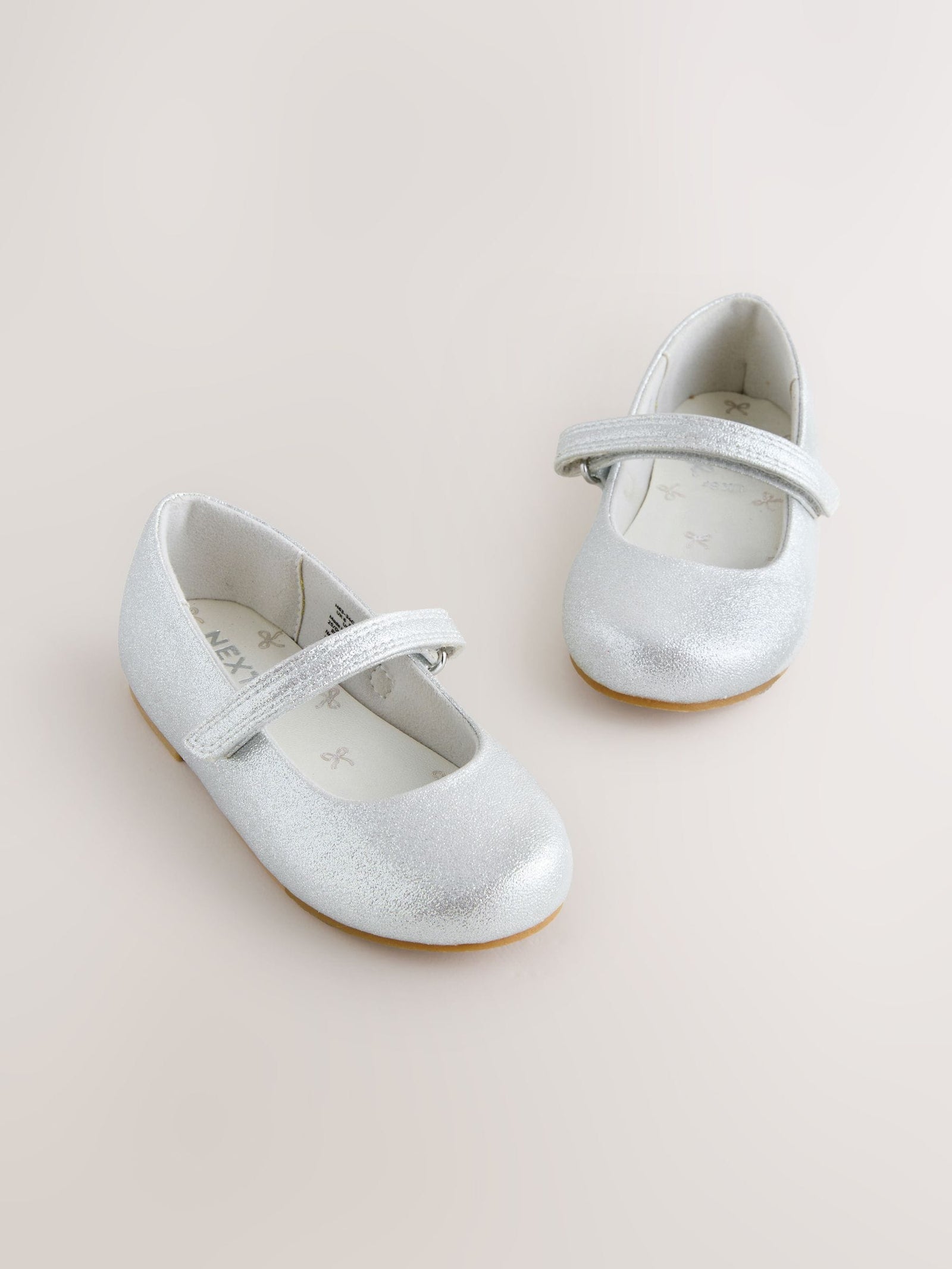 Silver Standard Fit (F) Mary Jane Touch Fastening Occasion Shoes