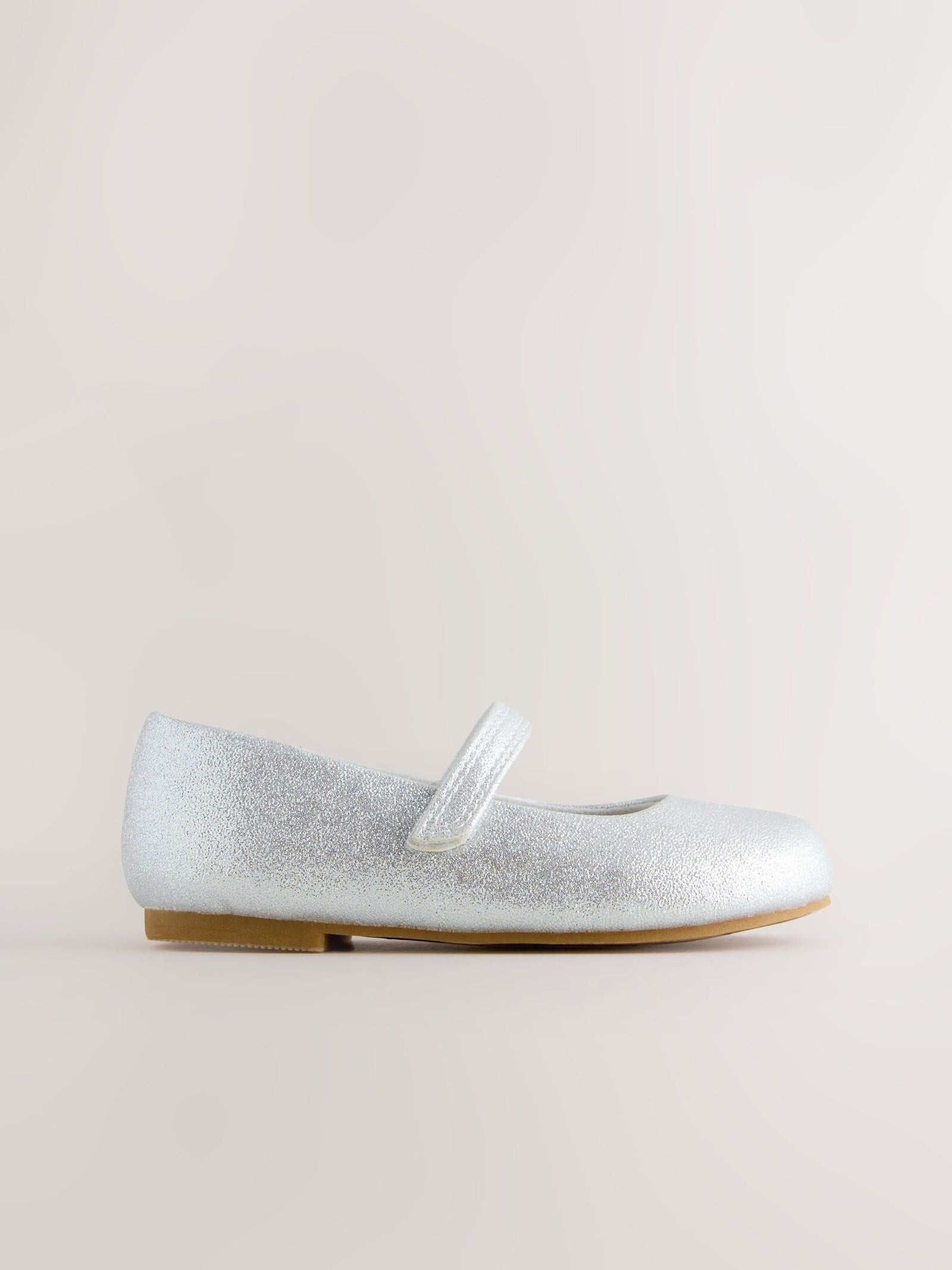 Silver Standard Fit (F) Mary Jane Touch Fastening Occasion Shoes