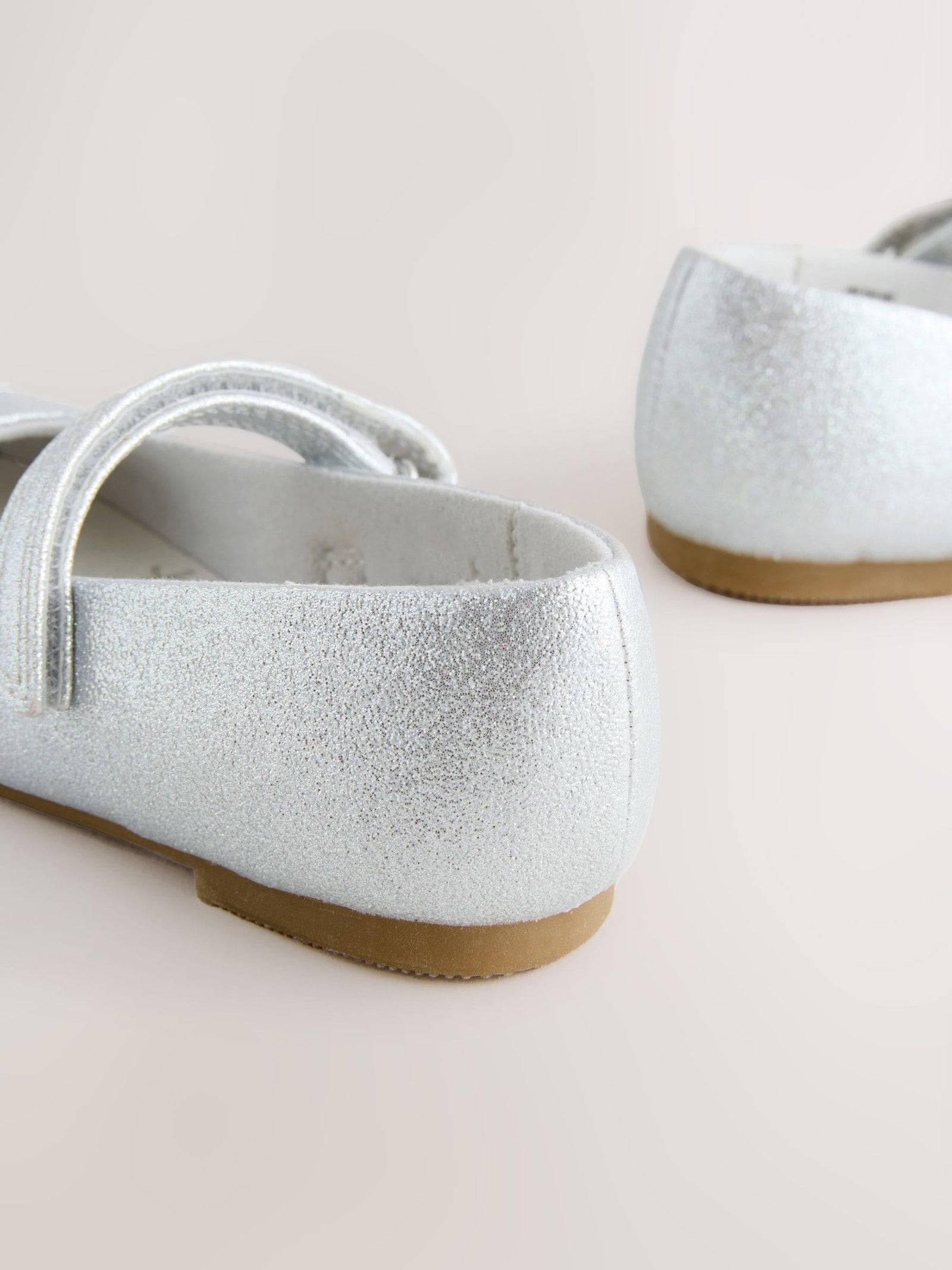 Silver Standard Fit (F) Mary Jane Touch Fastening Occasion Shoes