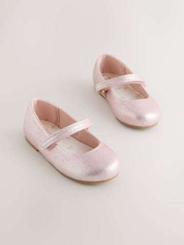 Pink Standard Fit (F) Mary Jane Touch Fastening Occasion Shoes