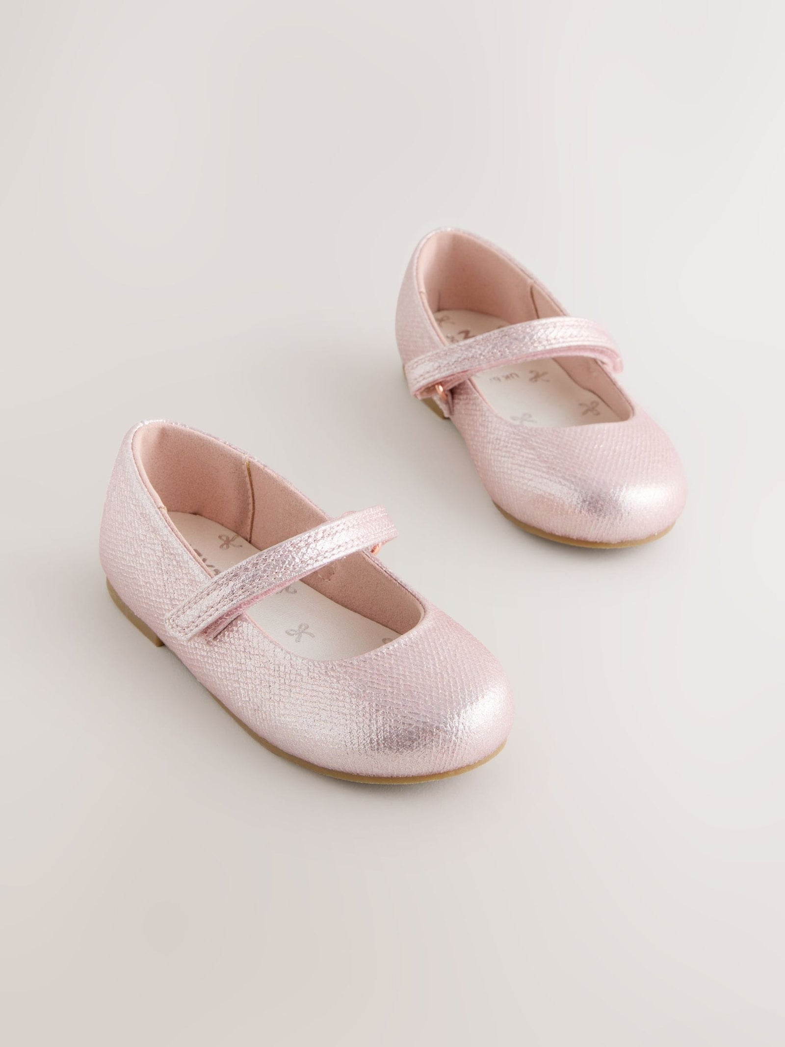 Pink Wide Fit (G) Mary Jane Touch Fastening Occasion Shoes