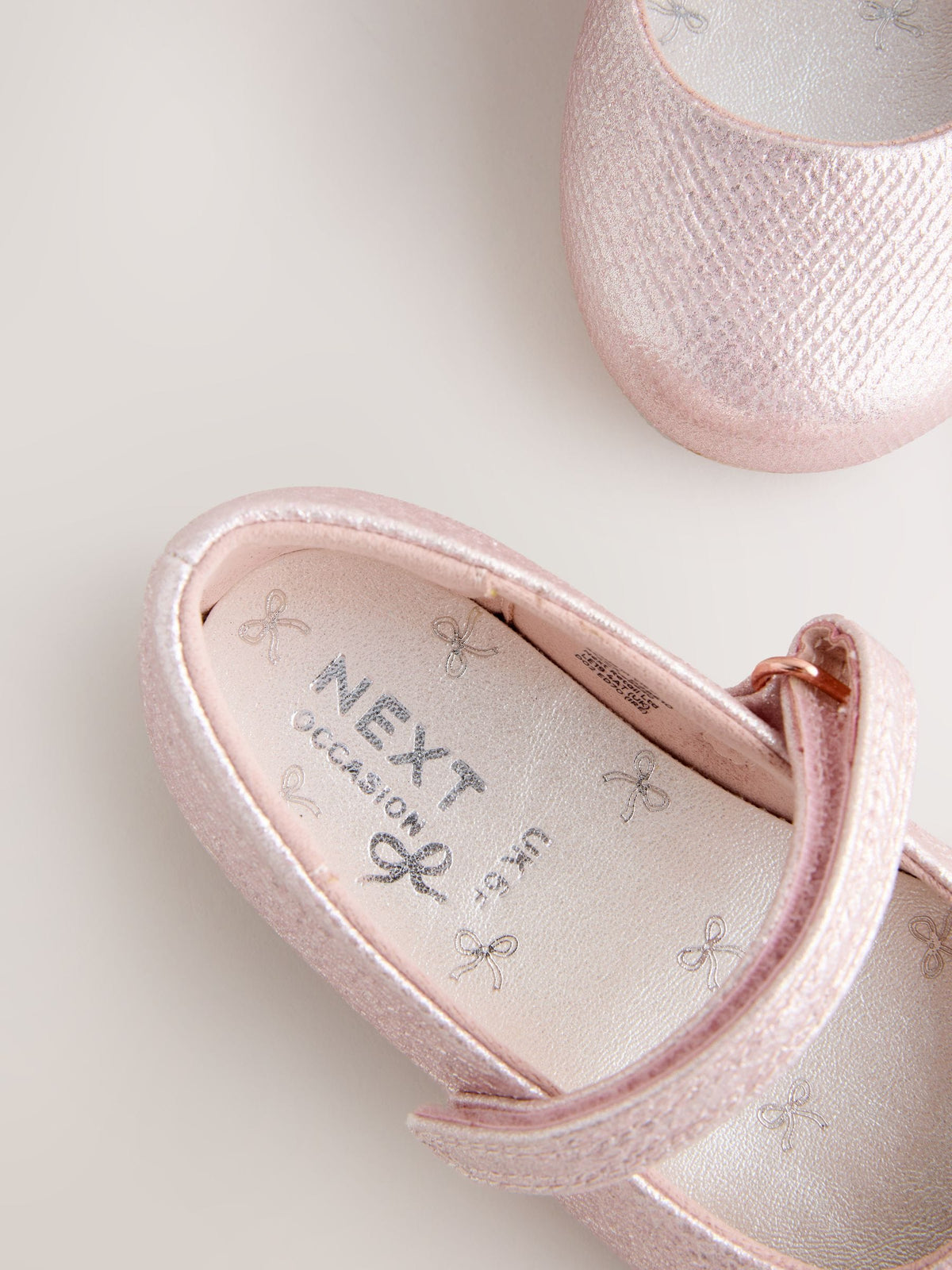 Pink Wide Fit (G) Mary Jane Touch Fastening Occasion Shoes