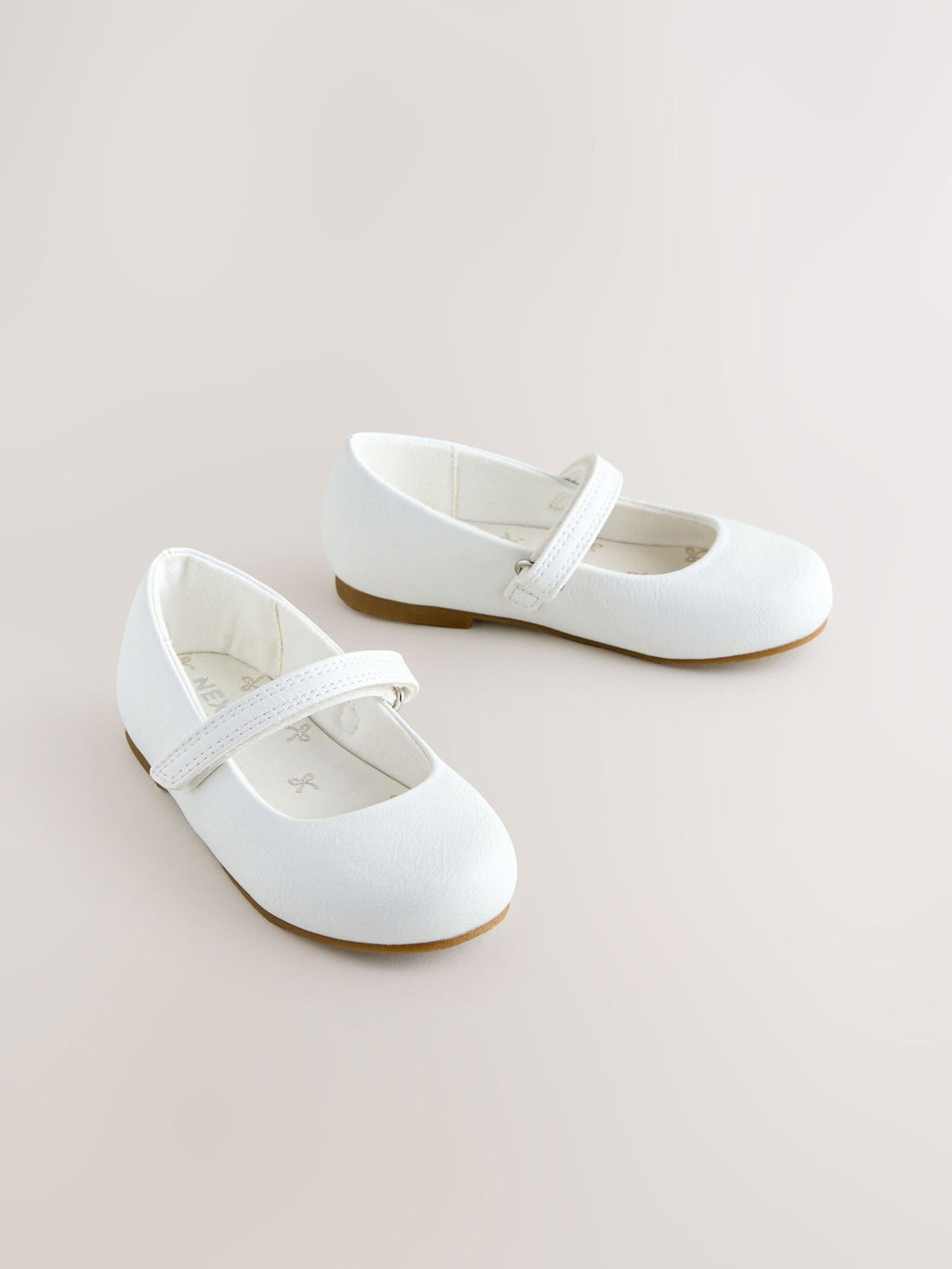 White Standard Fit (F) Mary Jane Touch Fastening Occasion Shoes