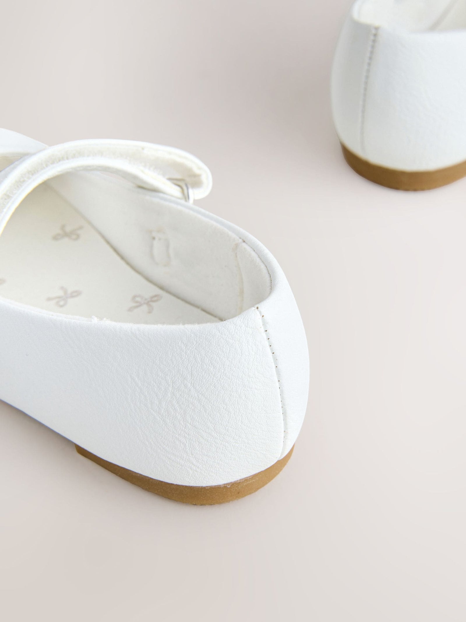White Wide Fit (G) Mary Jane Touch Fastening Occasion Shoes