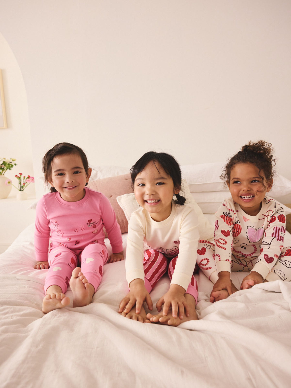 Pink/Red Snuggle Pyjamas 3 Pack (9mths-12yrs)