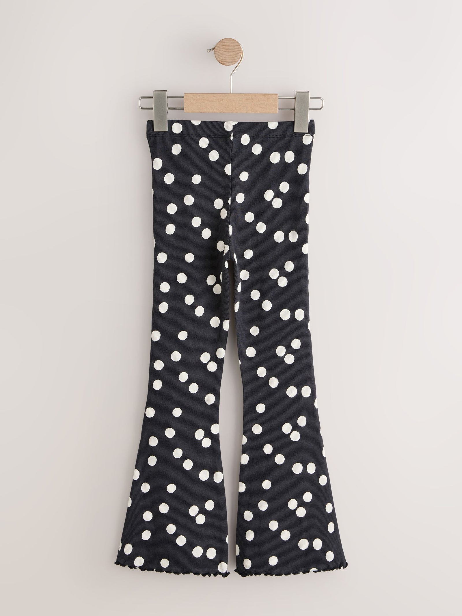 Black/White Spot 1 Pack Rib Flare Leggings (3-16yrs)