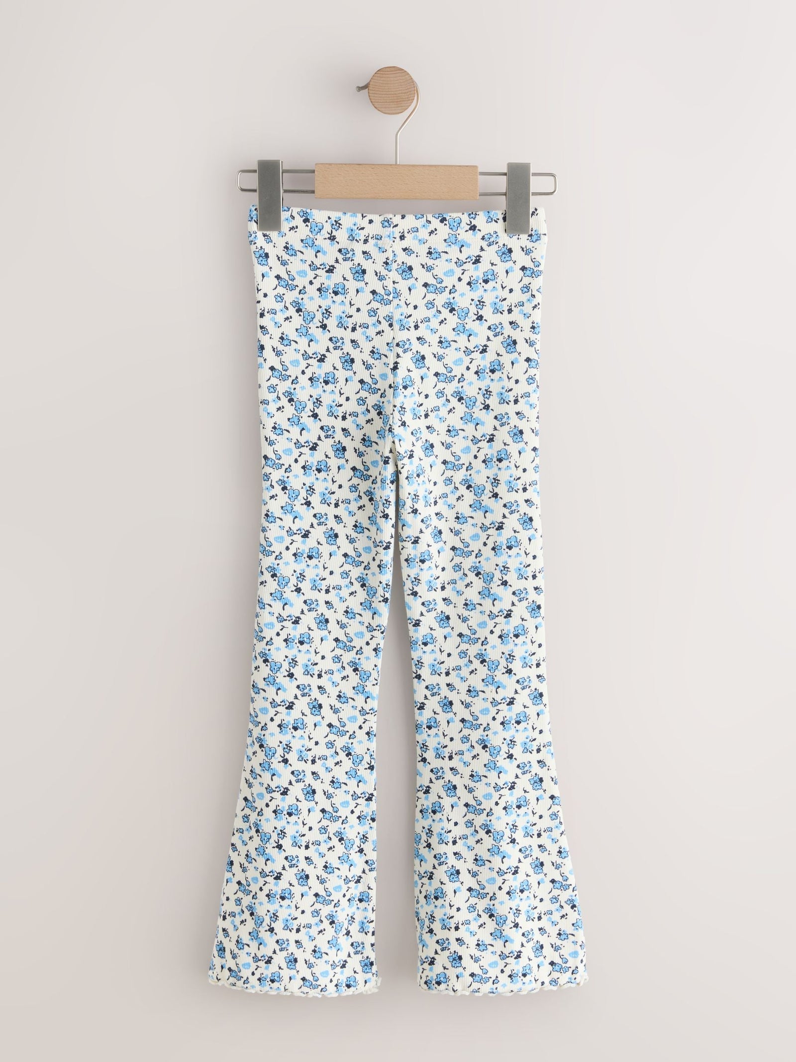 Blue Ditsy 1 Pack Rib Flare Leggings (3-16yrs)