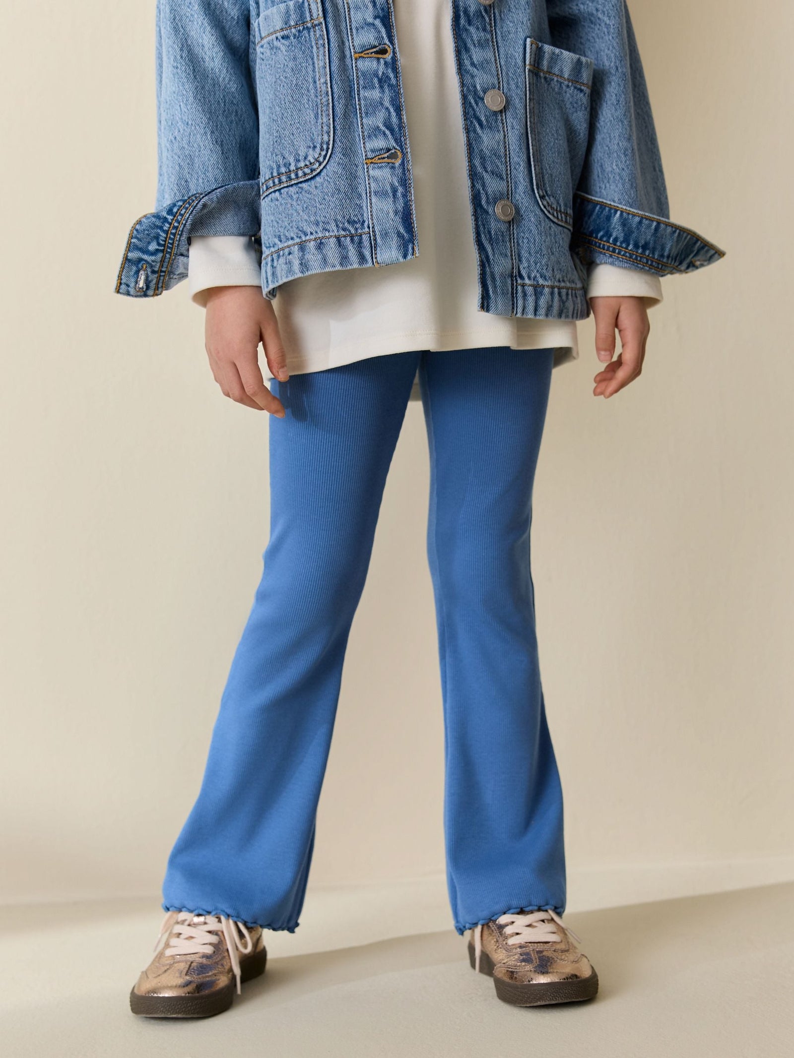 Blue 1 Pack Rib Flare Leggings (3-16yrs)