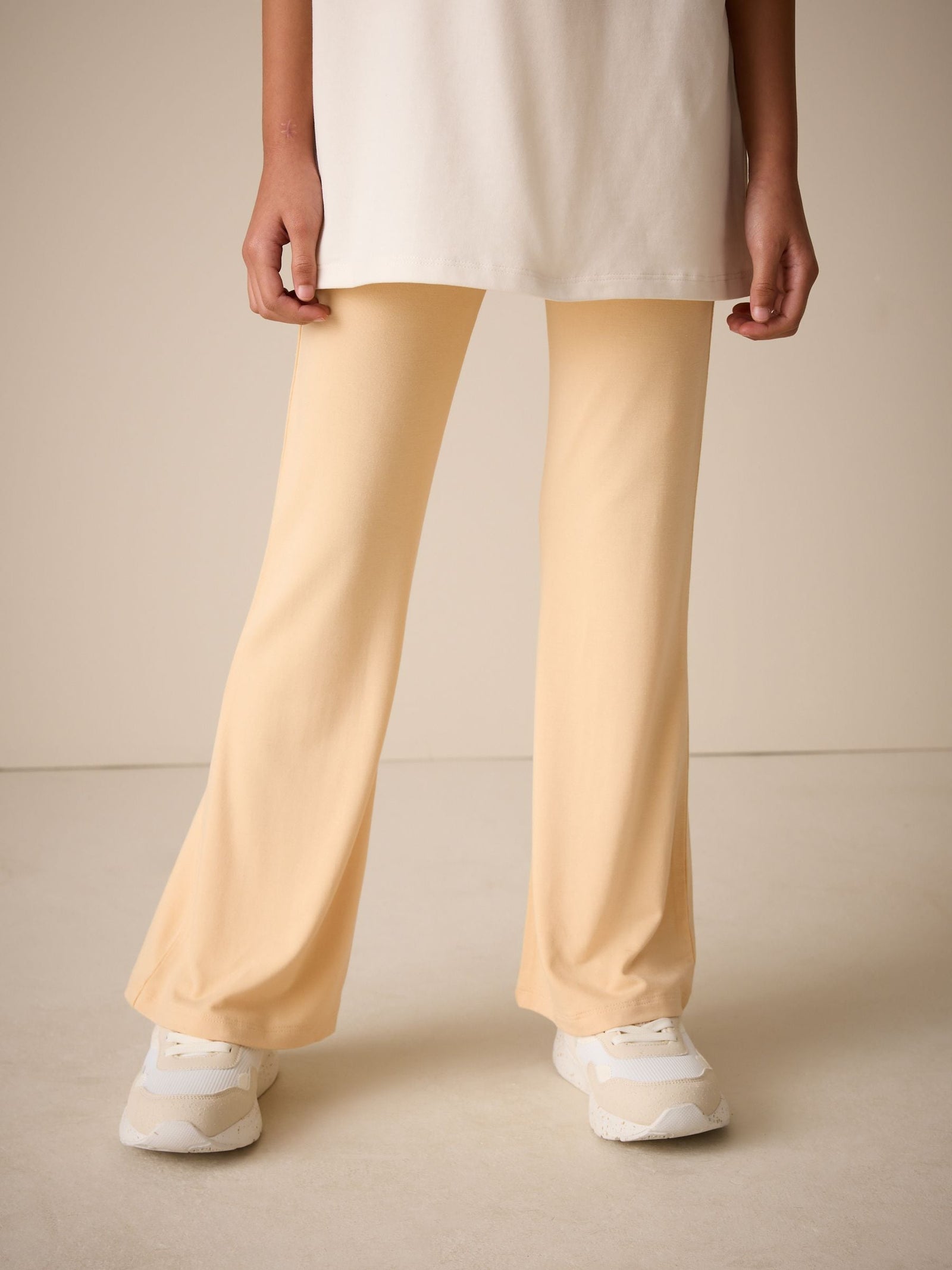 Yellow Fold Over Flare Leggings (3-16yrs)