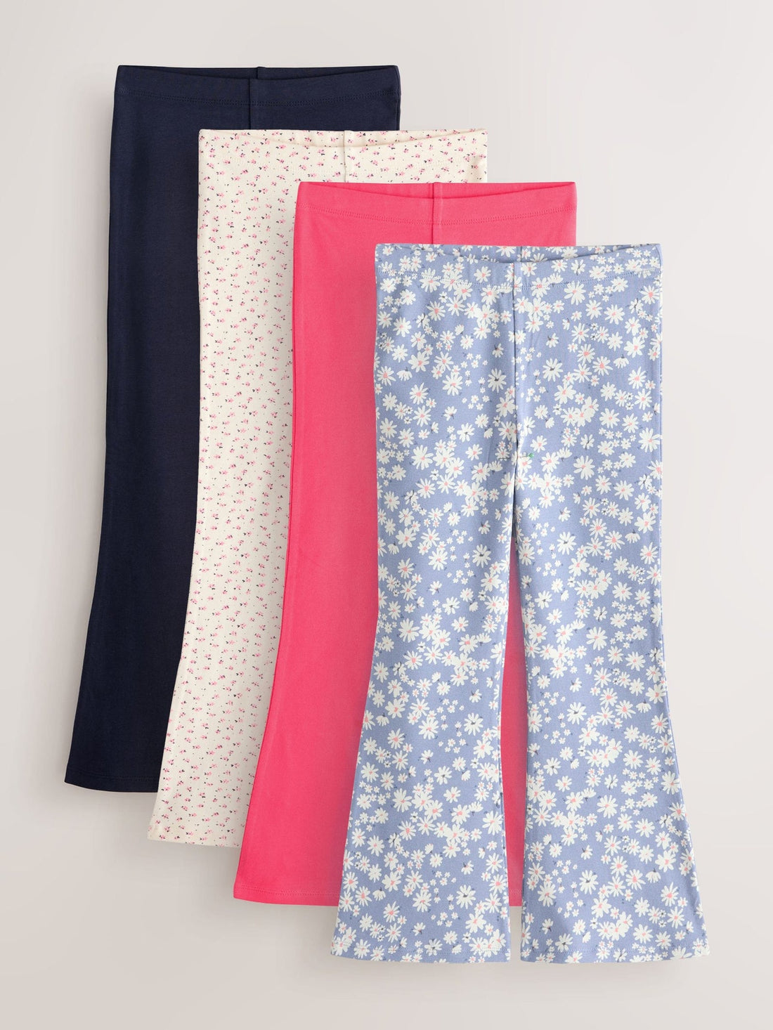 Ditsy Blue/Red 4 Pack Flared Leggings (3-16yrs)