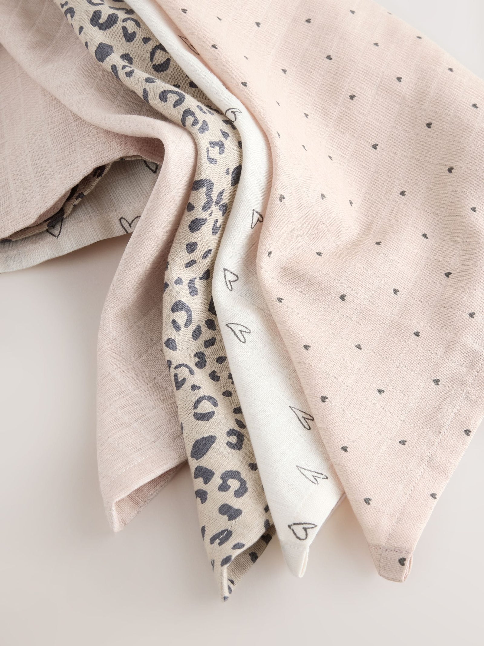 Animal Print Baby Muslin Cloths 4 Pack