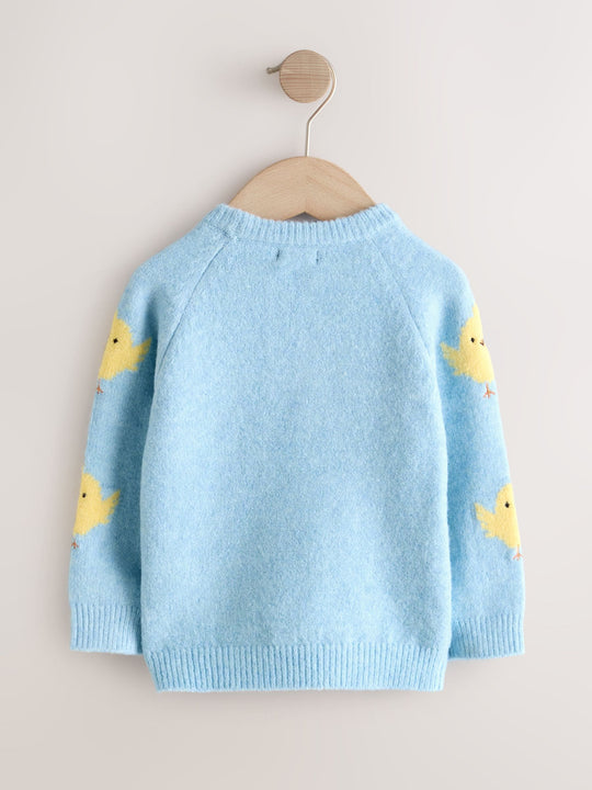 Blue Chick Knitted Crew Neck Jumper (3mths-7yrs)
